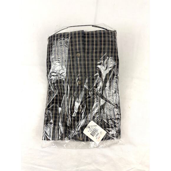 Vintage 90s Van Heusen Seersucker Button Down Short Sleeve Shirt Large 16-16 1/2 - Picture 2 of 8